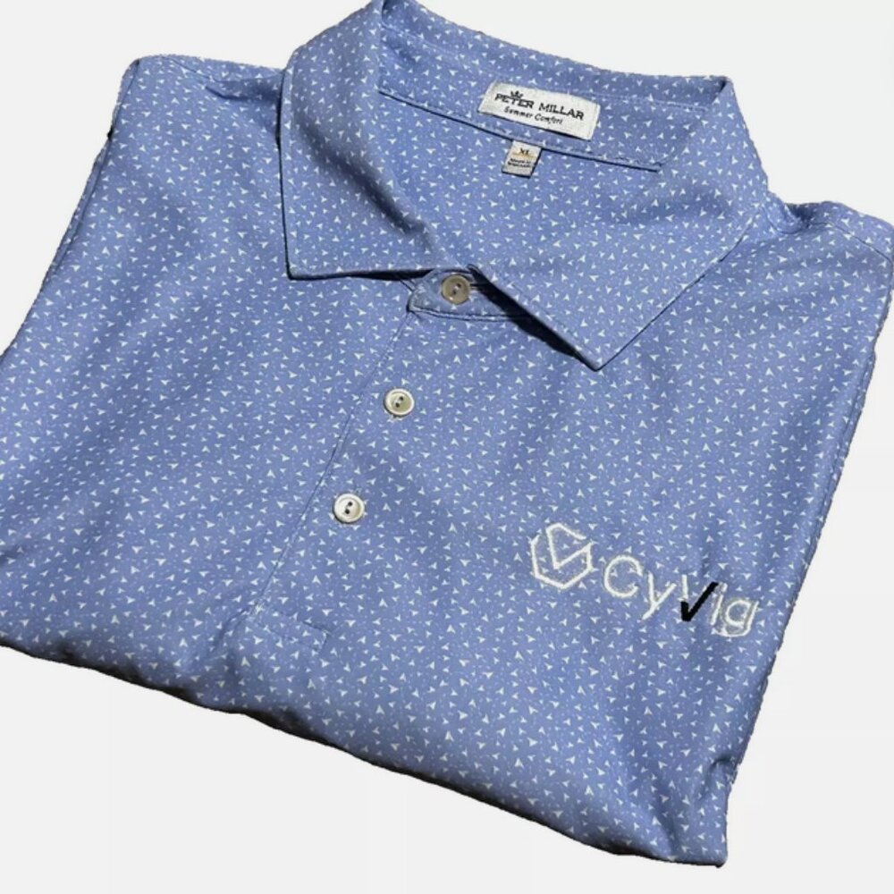 Peter Millar Summer Comfort Performance Golf Polo Men's XLBlue White